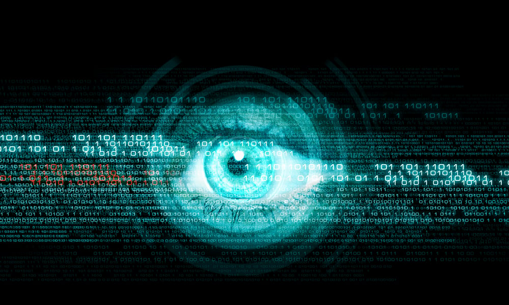 Digital image of womans eye_ Security concept